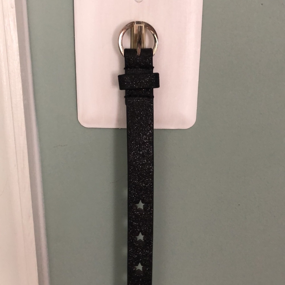 Black Glitter Star Belt